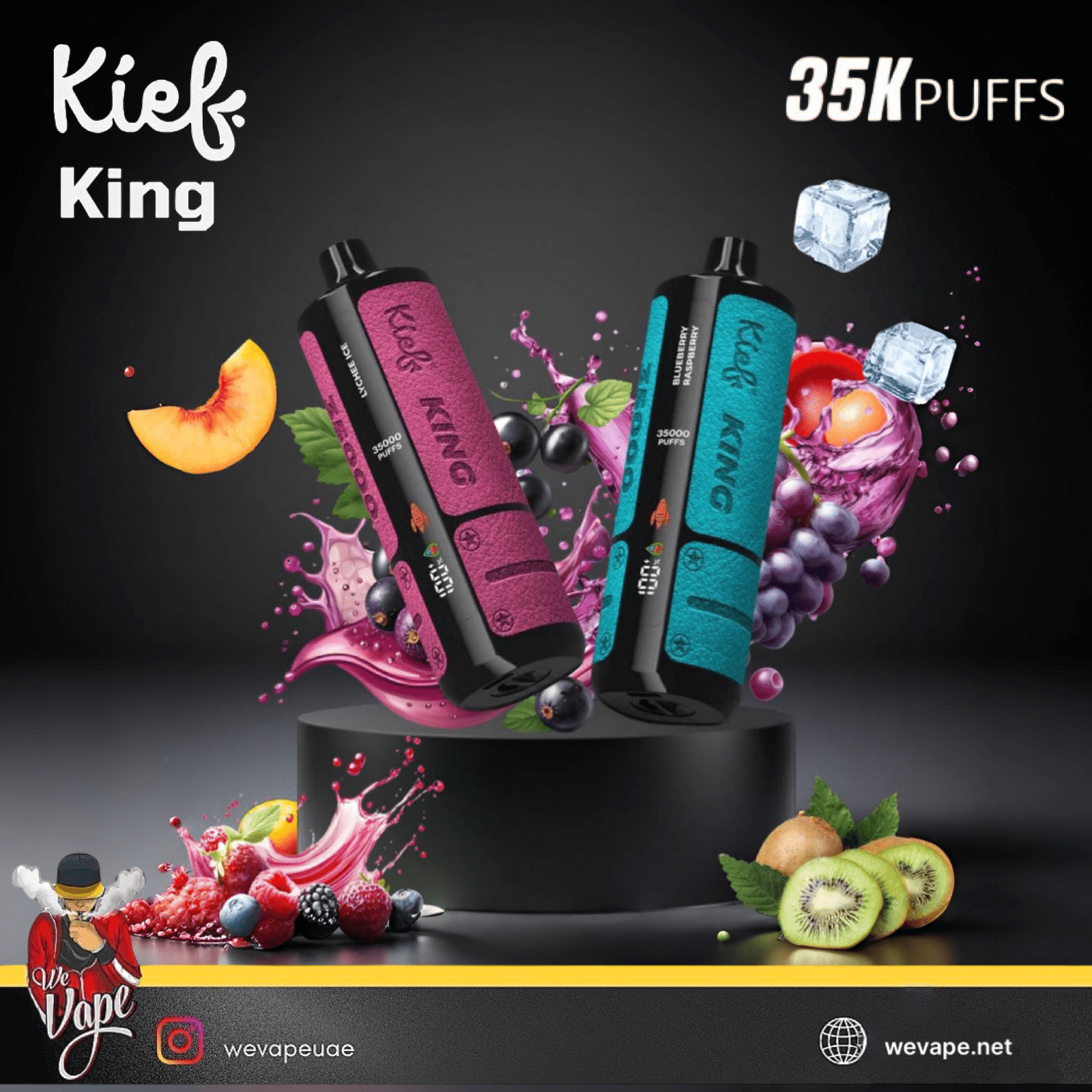 KIEF KING Shisha 35000 Disposable Vape Kit – 3MG Nicotine - We Vape