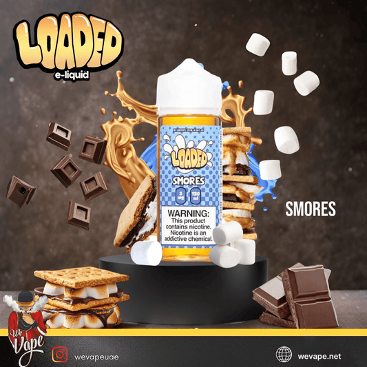 Loaded S’mores 120ml E - Liquid – Chocolate, Marshmallow & Graham Cracker Vape Juice (3mg & 6mg) - We Vape