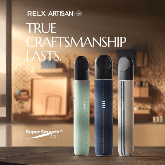 RELX Artisan Pod System Kit – Premium Leather Finish Vape Device (380mAh, Type - C Charging) - We Vape