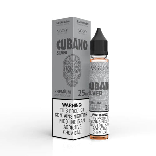 Cubano Silver 25mg Saltnic e-liquid bottle