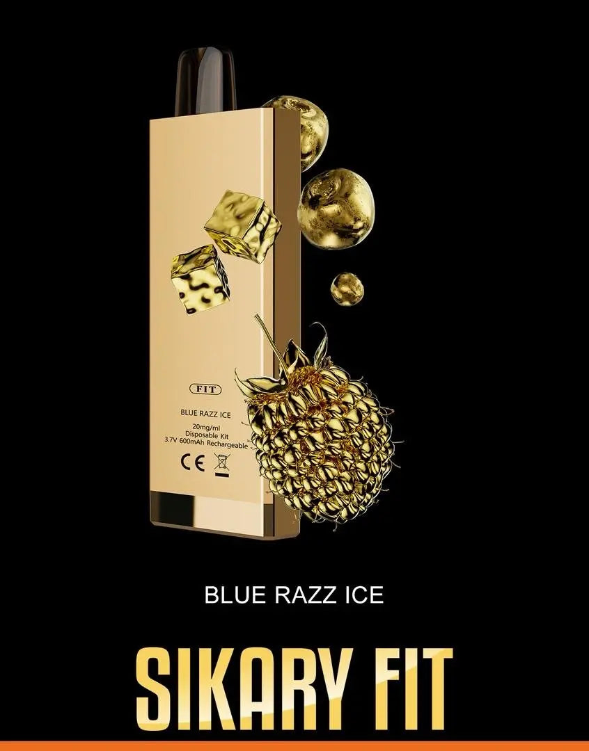 Sikary Fit vape device with gold pineapple design on a black background. ORDER NOW