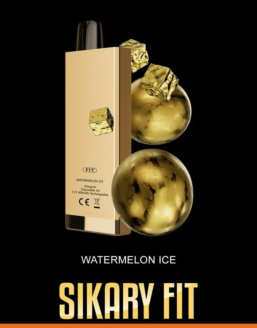 Sikary Fit vape device with watermelon ice flavor on a black background. ORDER NOW