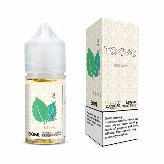 tokyo ice mint saltnic in 30ml bottle with packaging in white background. / wevape.net
