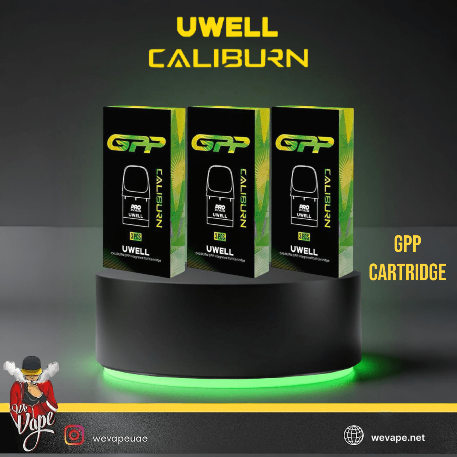 Uwell Caliburn GPP Replacement Pod Cartridge – 2ML Capacity | Leak - Resistant & Magnetic Fit Pods - We Vape