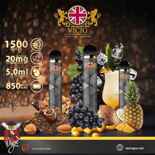 VICIG 1500 Puffs Disposable Vape by Victoria Cigarette – Compact & Flavorful Nicotine Device - We Vape