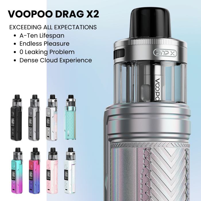 VOOPOO Drag X2 80W Vape Kit – Advanced Sub - Ohm Pod Mod with PnP X Coil Compatibility - We Vape